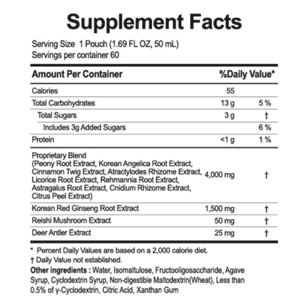 Version 1.0.0 Ginseng Rojo Coreano tónico para energía y salud en botella