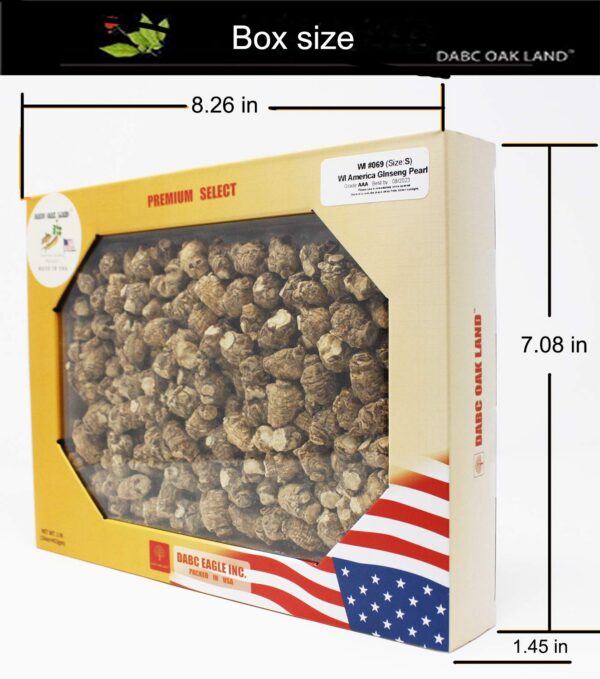 Ginseng Wisconsin seleccionado a mano en caja