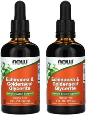 Glicerita de Equinácea y Sello de Oro NOW para soporte inmune