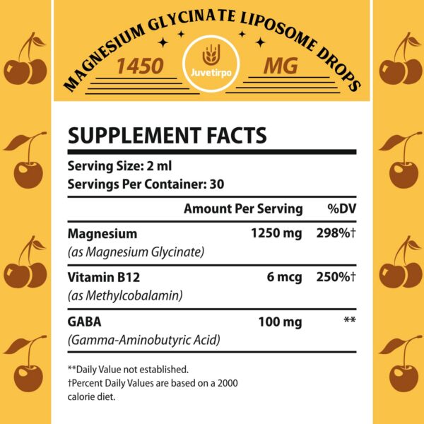 Frasco gotero glicinato magnesio detalle etiqueta