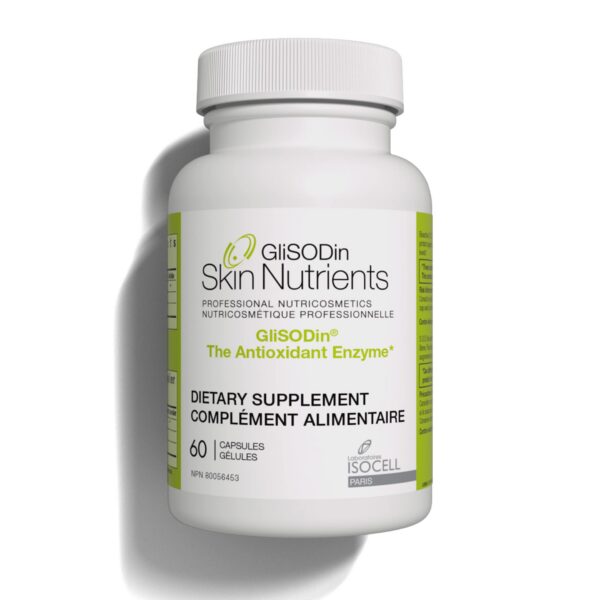 Frente de la etiqueta GliSODin Skin Nutrients