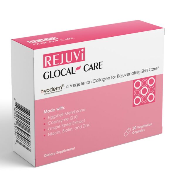 Frasco de suplemento Rejuvi con colágeno booster