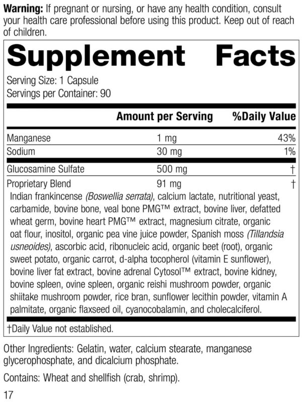 Version 1.0.0 Etiqueta del producto Glucosamine Synergy