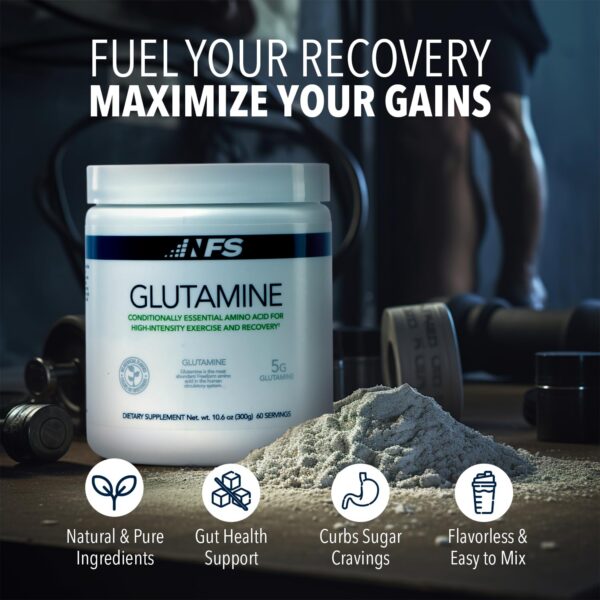 Unflavored glutamine powder visual
