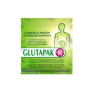 Polvo digestivo Glutapak, empaque frontal con L-Glutamina y Lactobacillus reuteri