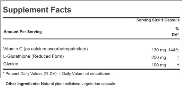 Cápsulas Glutathione 250 mg