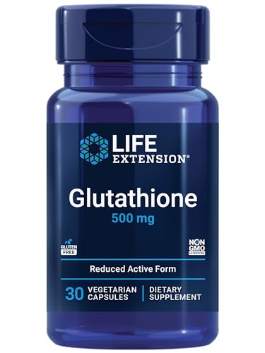 Frasco de cápsulas de Glutatión Life Extension 500 mg