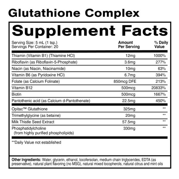 Frasco de glutatión liposomal con cardo mariano y complejo b