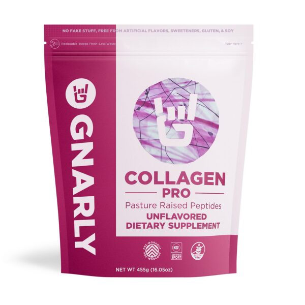Frente del envase Gnarly Collagen Pro 16.05 oz