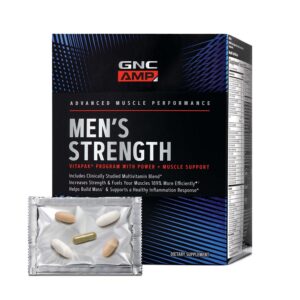 Frente del envase GNC AMP Men’s Strength Vitapak