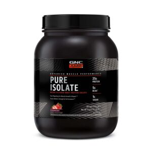 Frasco de GNC AMP Pure Isolate Protein Powder