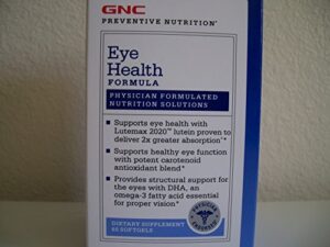 Version 1.0.0 Frasco de GNC Eye Health Formula con Lutemax 2020 luteína