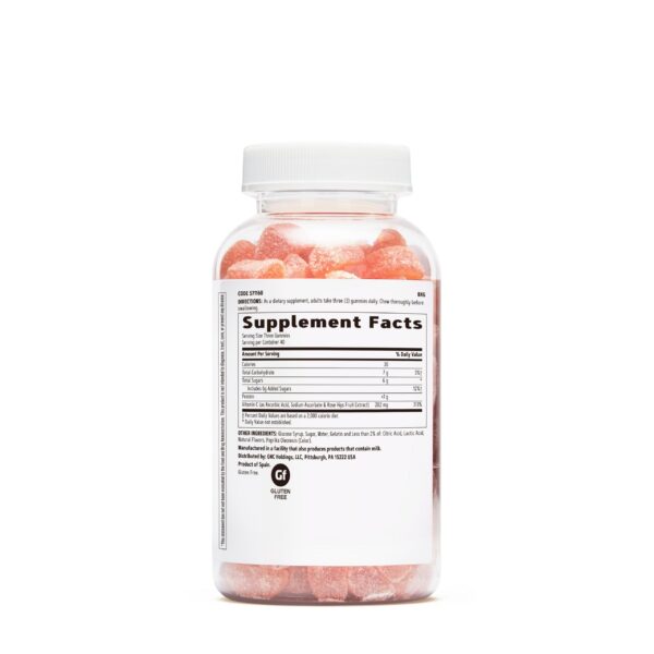 GNC frasco gomitas vitamina C 120 unidades apoyo inmunológico