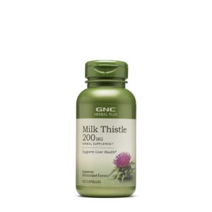 GNC Herbal Plus cápsulas vegetarianas cardo mariano 200mg 100