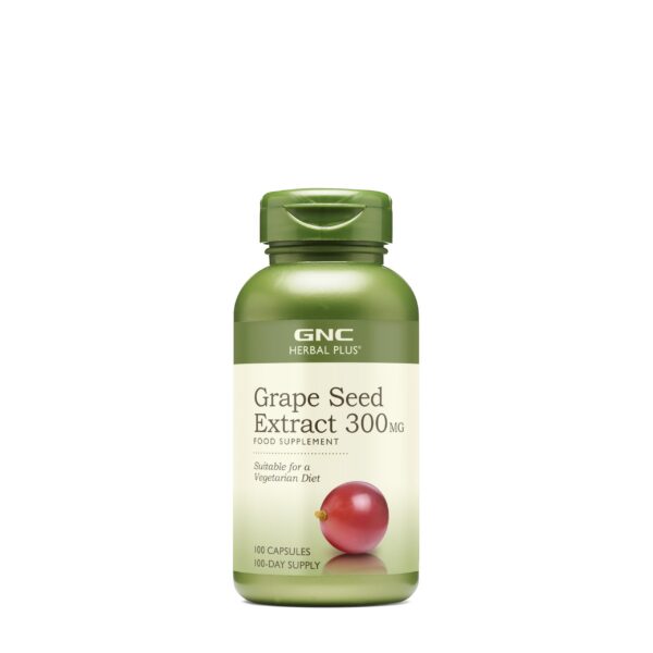 Version 1.0.0 GNC Herbal Plus extracto de semilla de uva 300 mg 100 cápsulas verde