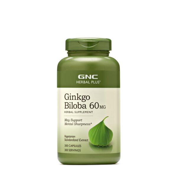 Suplemento Ginkgo Biloba GNC Herbal Plus botella frontal
