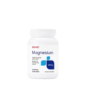 Frasco GNC Magnesio 500 mg frente