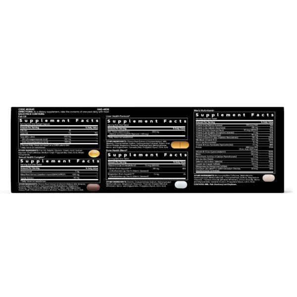 Version 1.0.0 GNC Mega Men 40+ Vitapak empaque lateral vista