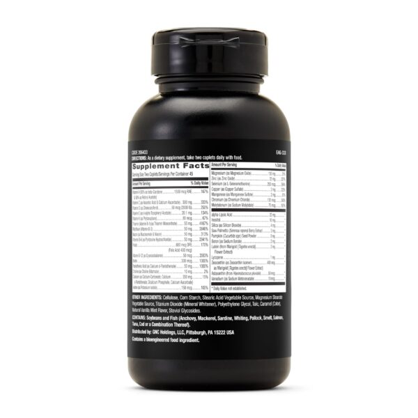 Version 1.0.0 GNC Mega Men caplets etiqueta