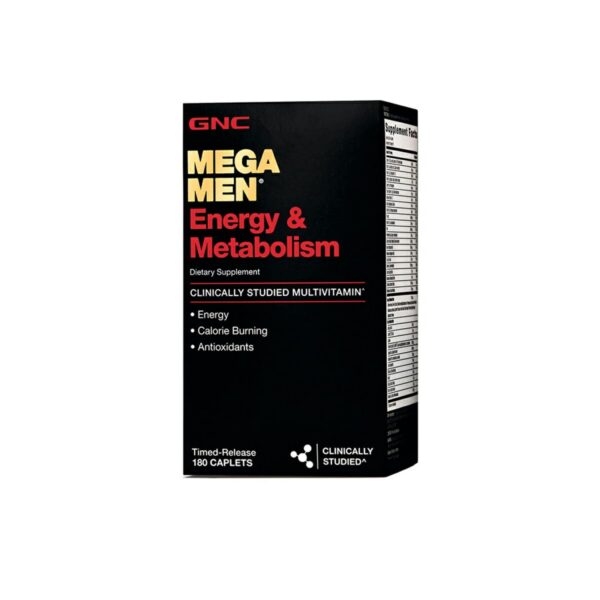 Frasco GNC Mega Men Multivitamin 180 cápsulas