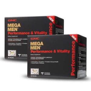 Frente de la caja GNC Mega Men Performance Vitality