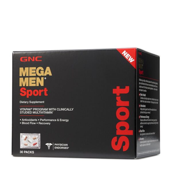 GNC Mega Men Sport frasco 30 cápsulas suplemento deportivo hombres