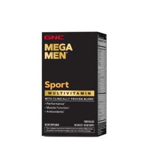 GNC Mega Men Sport multivitaminas 180 tabletas, energía y rendimiento