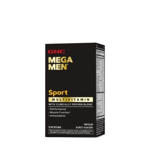 GNC Mega Men Sport multivitaminas 90 tabletas rendimiento atlético