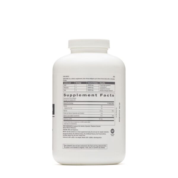 Detalle de la etiqueta nutricional de GNC Amino 3000 mg