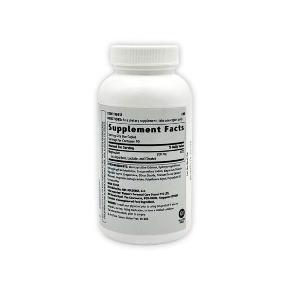 Etiqueta del suplemento GNC Magnesium