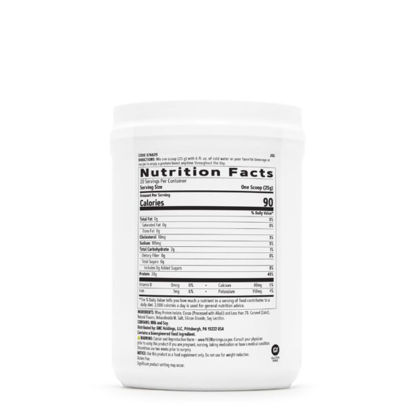 Version 1.0.0 GNC Total Lean Zero Sugar Protein label side