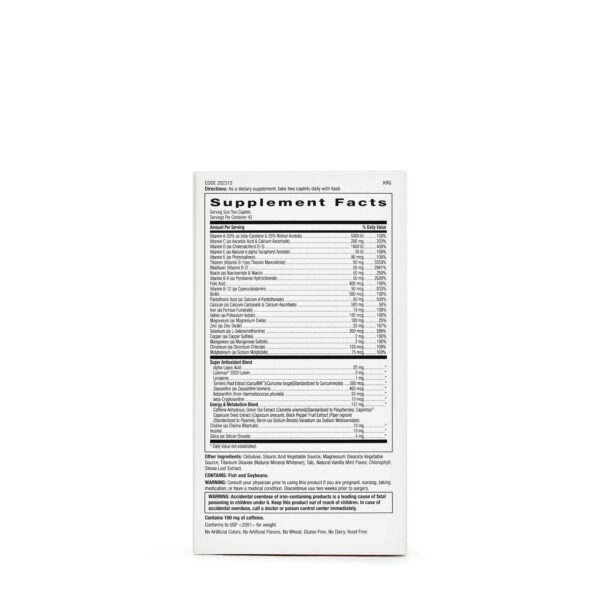 Envase GNC Ultra Mega energía metabolismo para mujer 90 tabletas