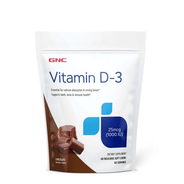 GNC Vitamin D-3 gomitas sabor chocolate 1000UI