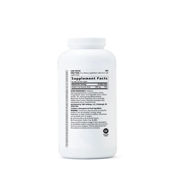 Etiqueta de GNC vitamina C 1000 mg