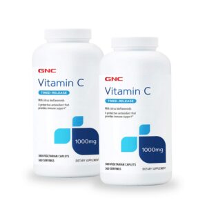 GNC Vitamina C 1000 mg paquete doble botella frontal