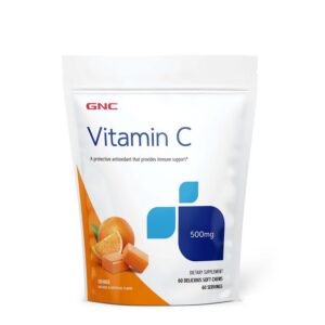 GNC vitamina C 500mg masticables suaves sabor naranja