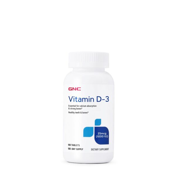 GNC Vitamina D-3 25 mcg etiqueta frontal