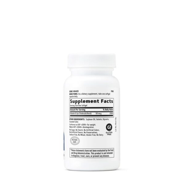 Etiqueta frontal de GNC Vitamina D3