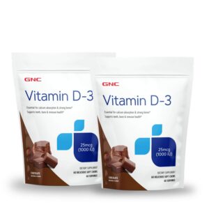 GNC vitaminas d-3 1000 UI masticables sabor chocolate