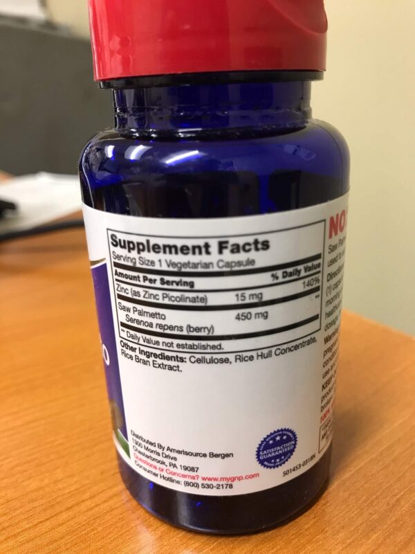 GNP Saw Palm cápsulas para salud masculina 450mg frasco