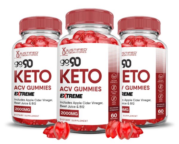 Go 90 Keto ACV Gummies paquete triple gomitas vinagre manzana