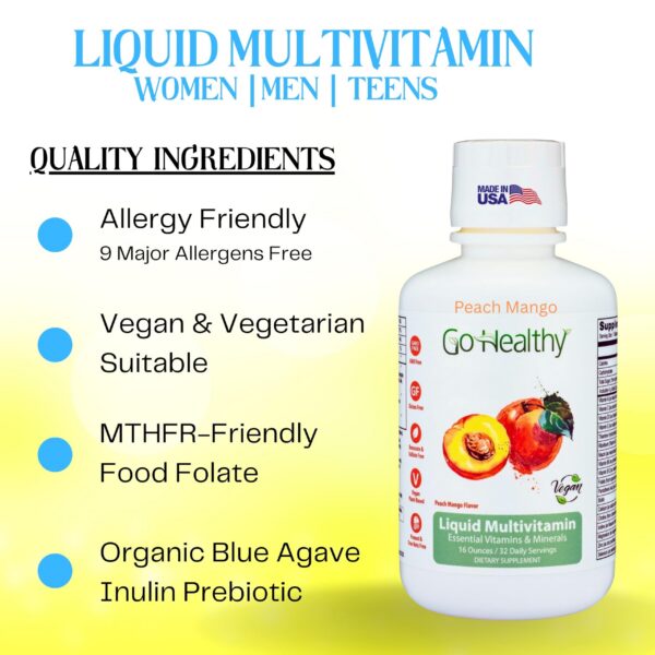Etiqueta del producto Go Healthy Liquid Vitamins