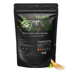 Go Nutra polvo ginseng siberiano extracto concentrado 4 veces fuerte