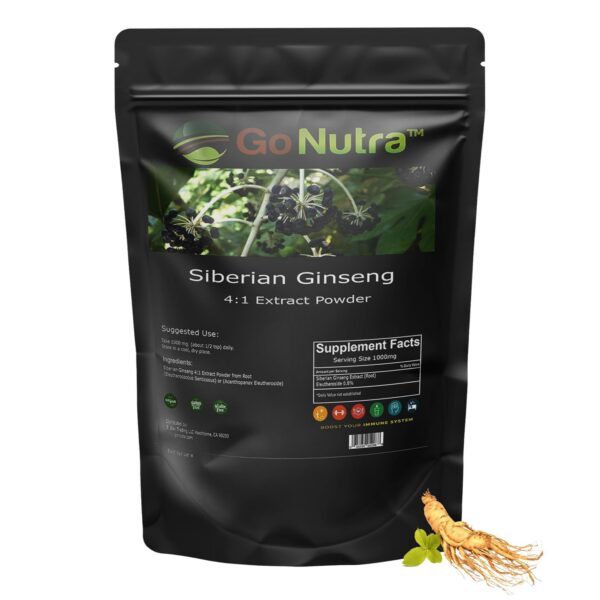 Go Nutra polvo ginseng siberiano extracto concentrado 4 veces fuerte