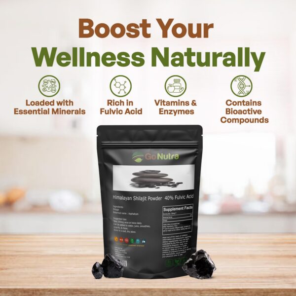 Etiqueta Go Nutra Shilajit polvo