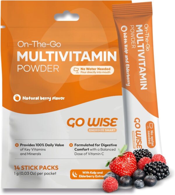 Frente del envase Go Wise On The Go Multivitamin Powder