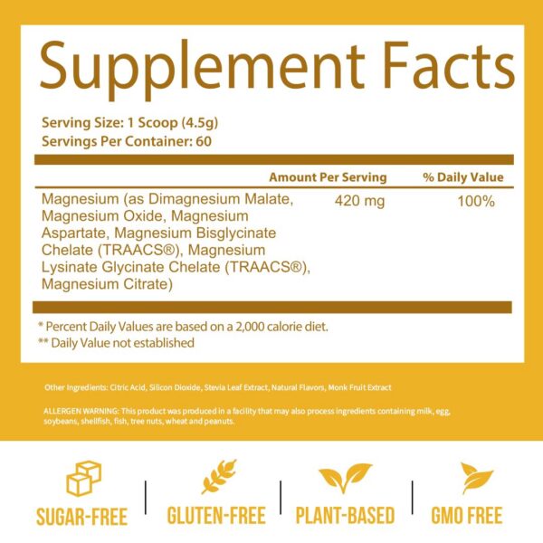 Frasco GoBiotix Magnesio Complex polvo etiqueta lateral