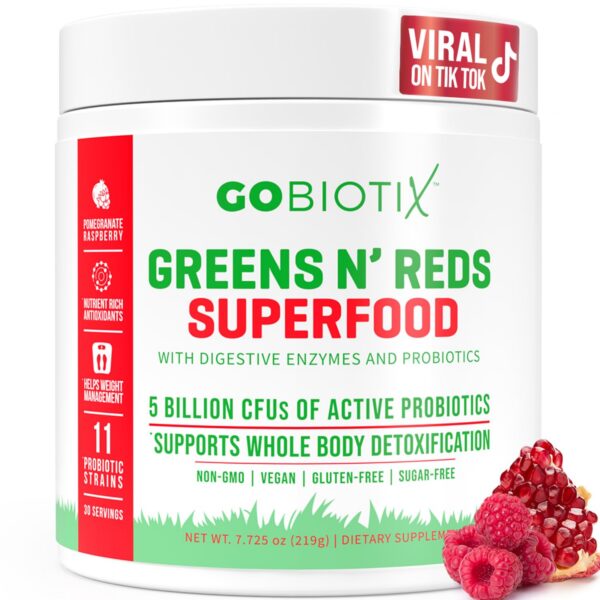 GOBIOTIX polvo supergreens y reds en envase