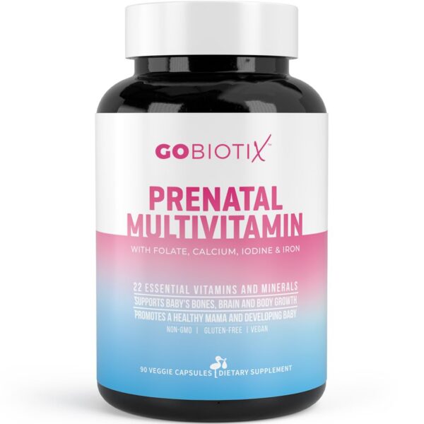 Frasco frontal de vitaminas prenatales GOBIOTIX
