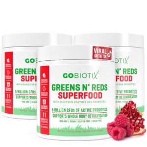 Version 1.0.0 Gobiotix super greens y reds paquete 3 orgánico polvo